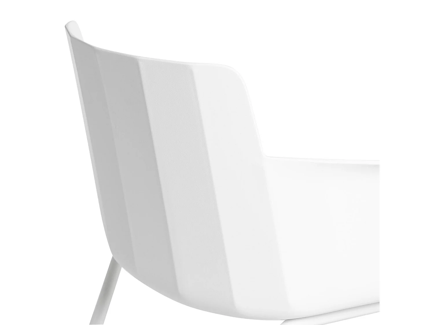 Chaise moderne avec accoudoirs en polypropylène et métal Kova-Couleur Blanc