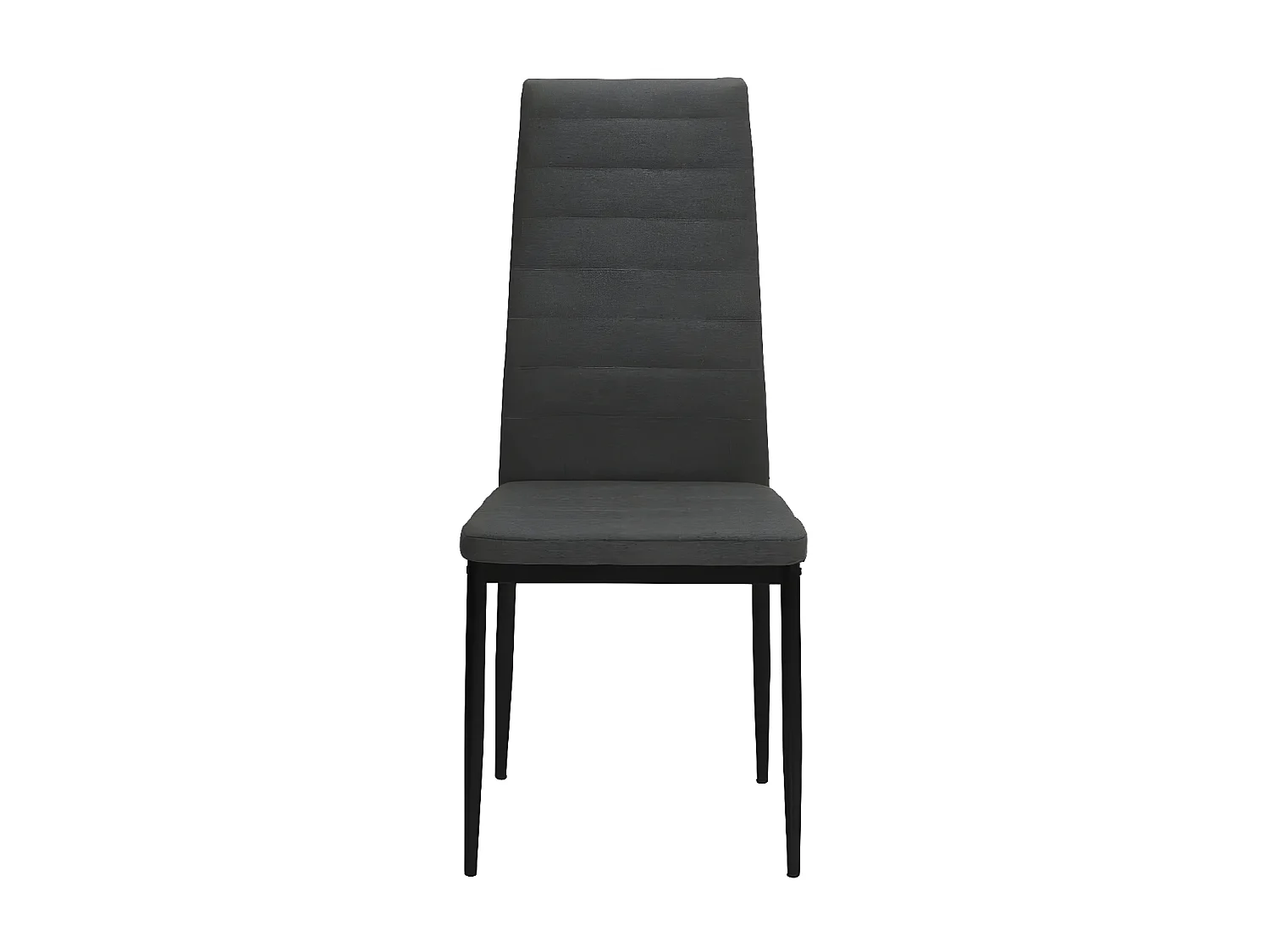 Chaise tissu gris foncé et pieds métal noir Karlane - Lot de 6