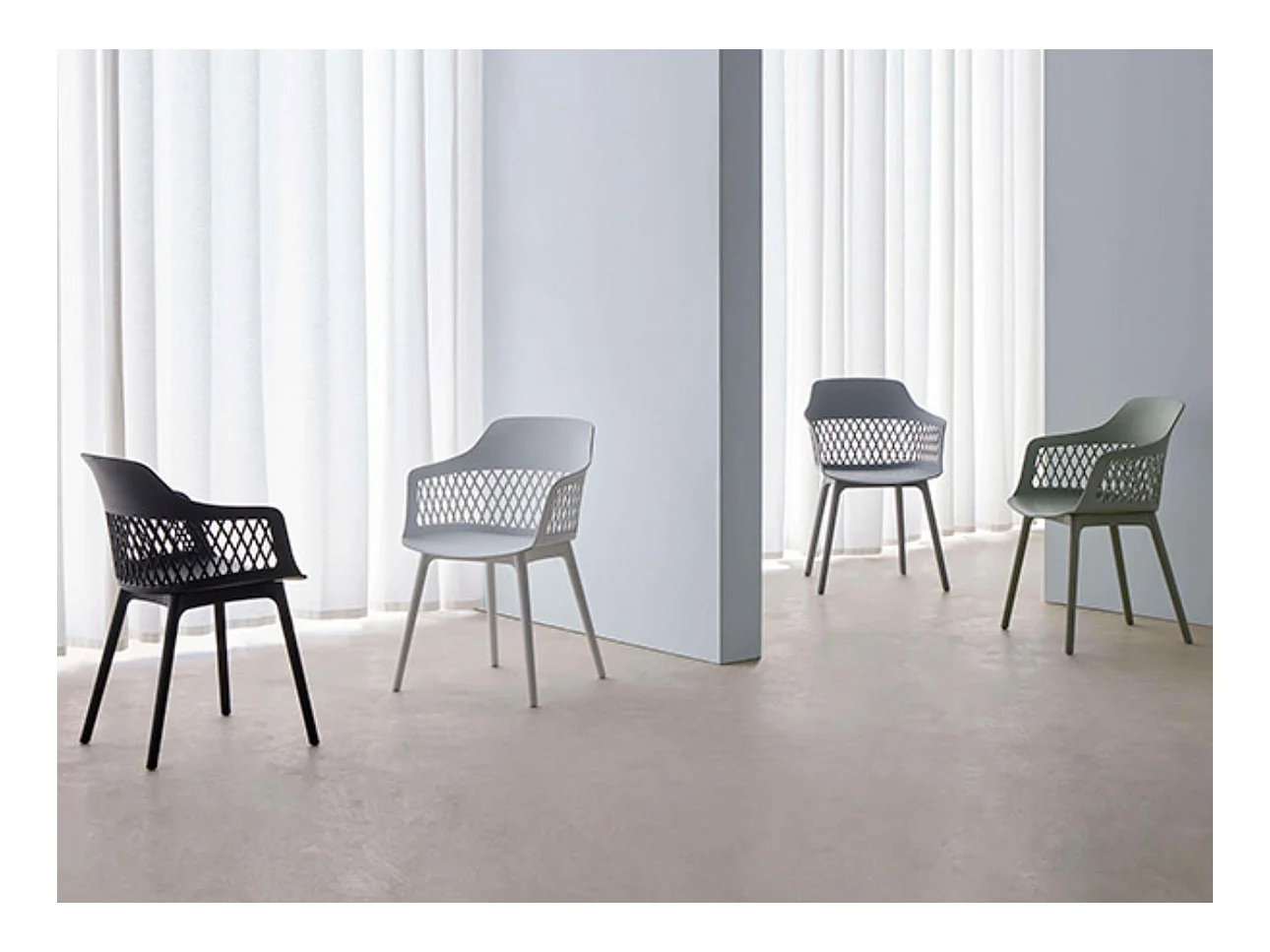 Chaises en polypropylène Kadena-Couleur Blanc