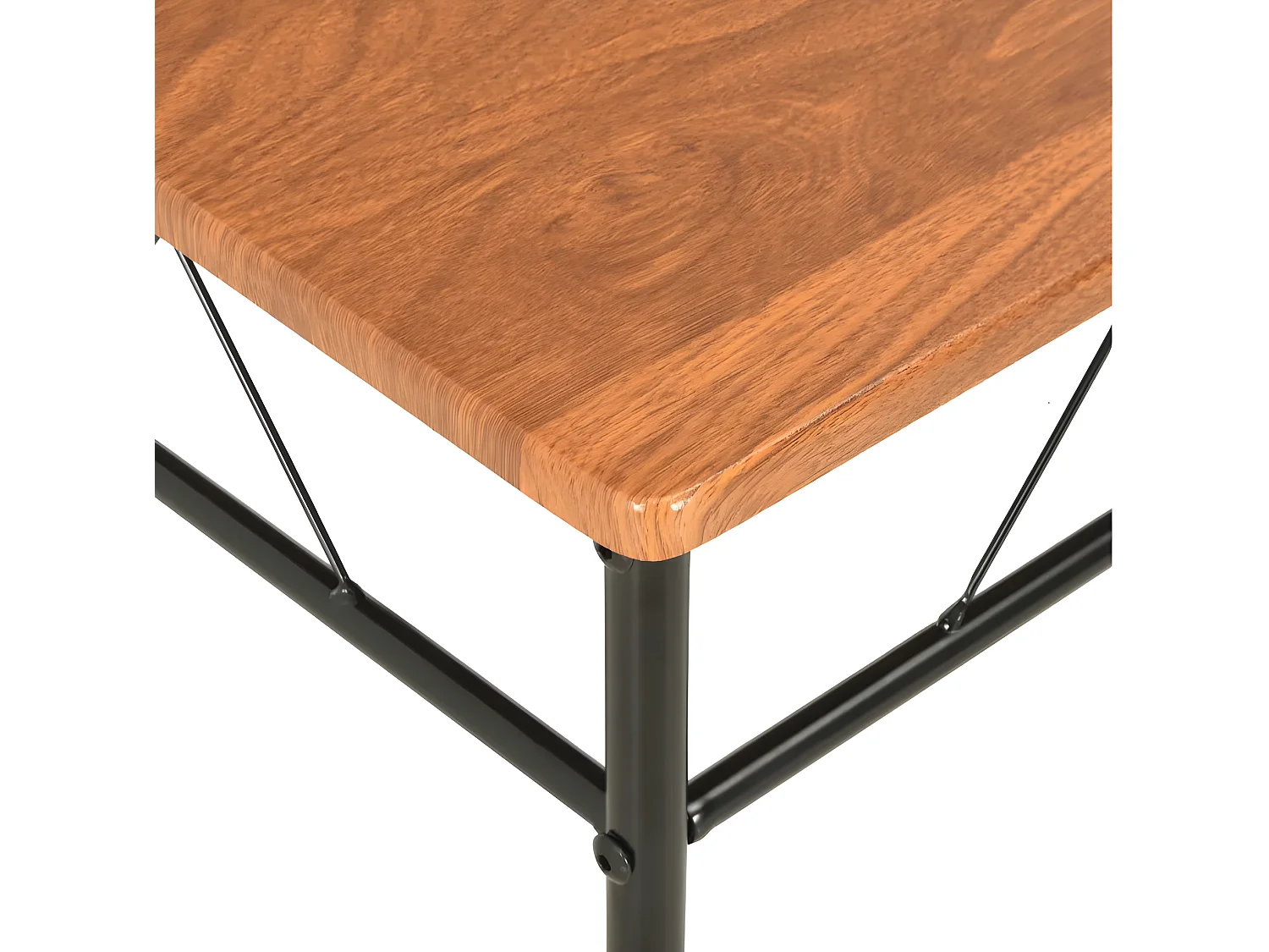 Chaise de salle à manger bois foncé et métal noir Wave - Lot de 4