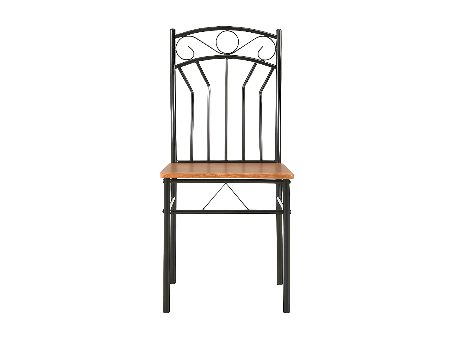 Chaise de salle à manger bois foncé et métal noir Wave - Lot de 4