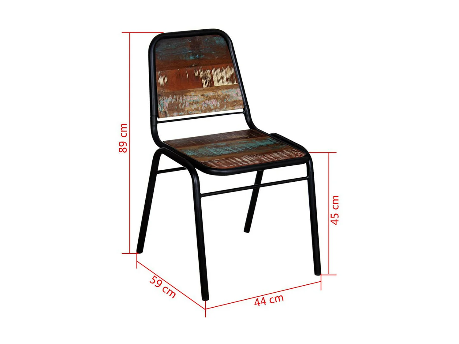 Eetkamerstoelen 2 st massief gerecycled hout