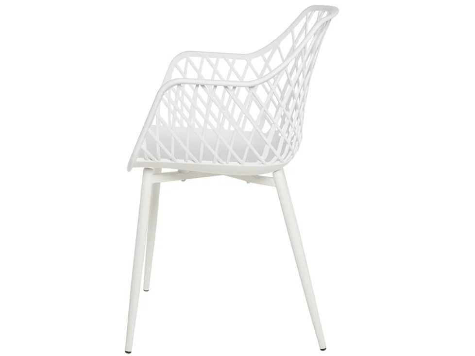 Chaise avec accoudoirs polypropylène karlo-Couleur Blanc