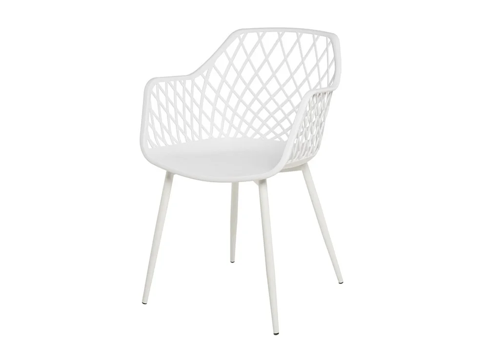 Chaise avec accoudoirs polypropylène karlo-Couleur Blanc