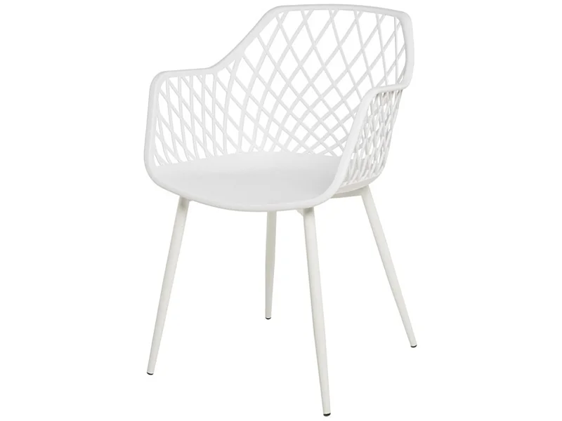 Chaise avec accoudoirs polypropylène karlo-Couleur Blanc