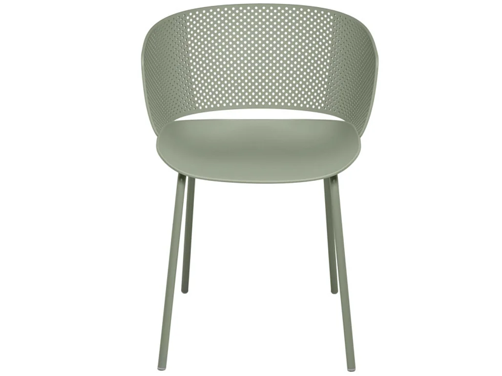 Chaise moderne avec accoudoirs en polypropylène et métal Nova-Couleur Vert amande