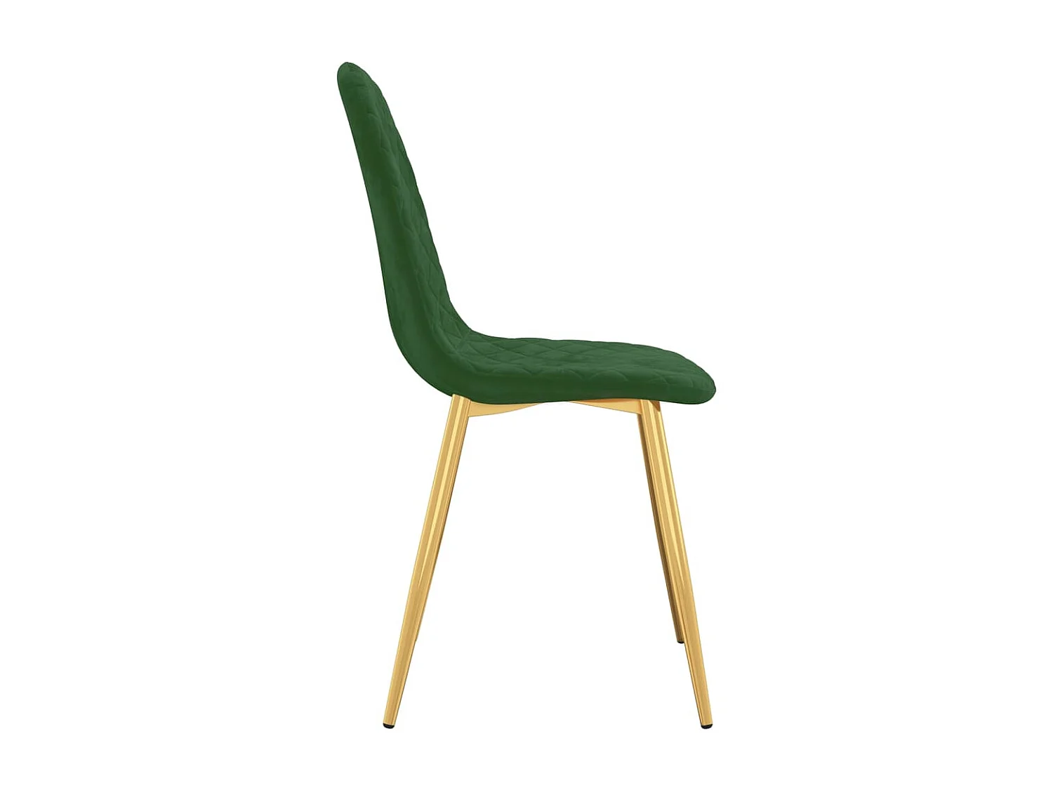 Chaise pieds métal doré et assise velours vert foncé Skyla - Lot de 2
