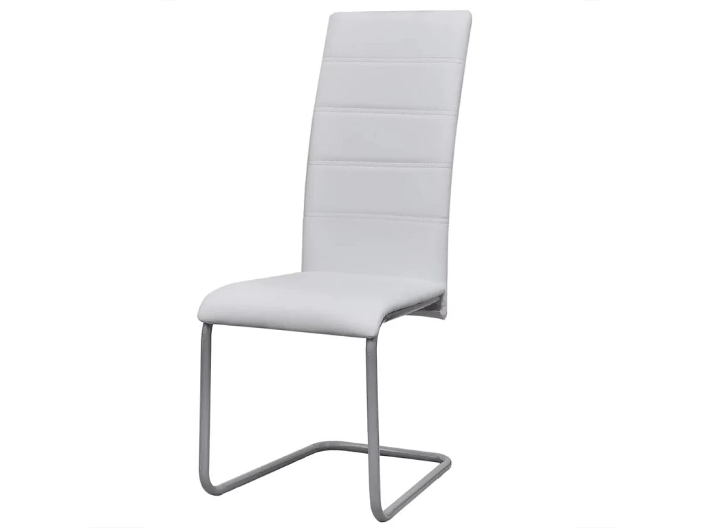 Chaises de salle à manger cantilever 2 pcs Blanc Similicuir