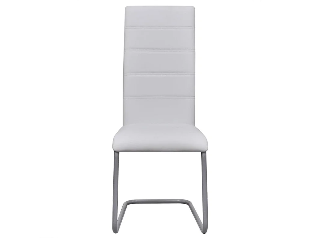 Chaises de salle à manger cantilever 2 pcs Blanc Similicuir