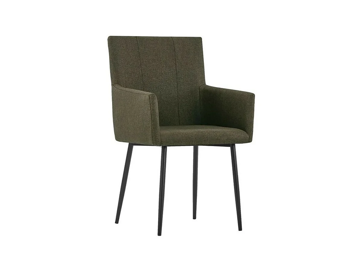 Chaise tissu marron et pieds métal noir Calum - Lot de 4