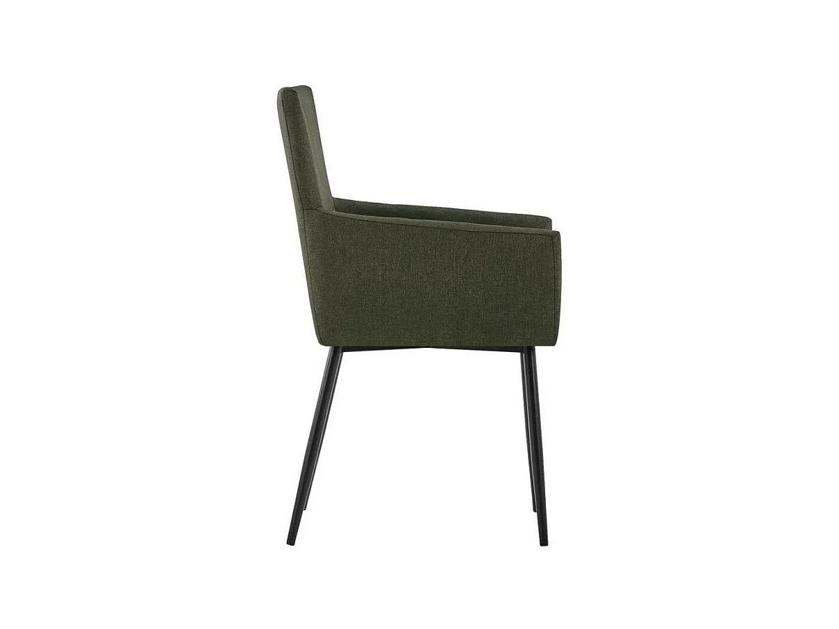 Chaise tissu marron et pieds métal noir Calum - Lot de 4
