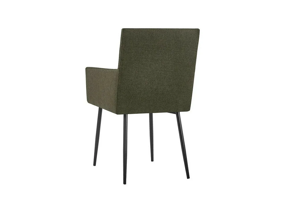 Chaise tissu marron et pieds métal noir Calum - Lot de 4