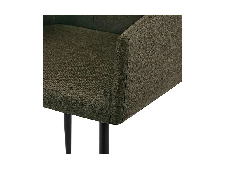 Chaise tissu marron et pieds métal noir Calum - Lot de 4