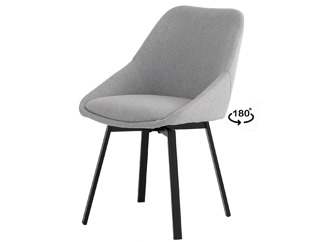 Chaise pivotante à 180º avec retour automatique Melina-Couleur Gris clair