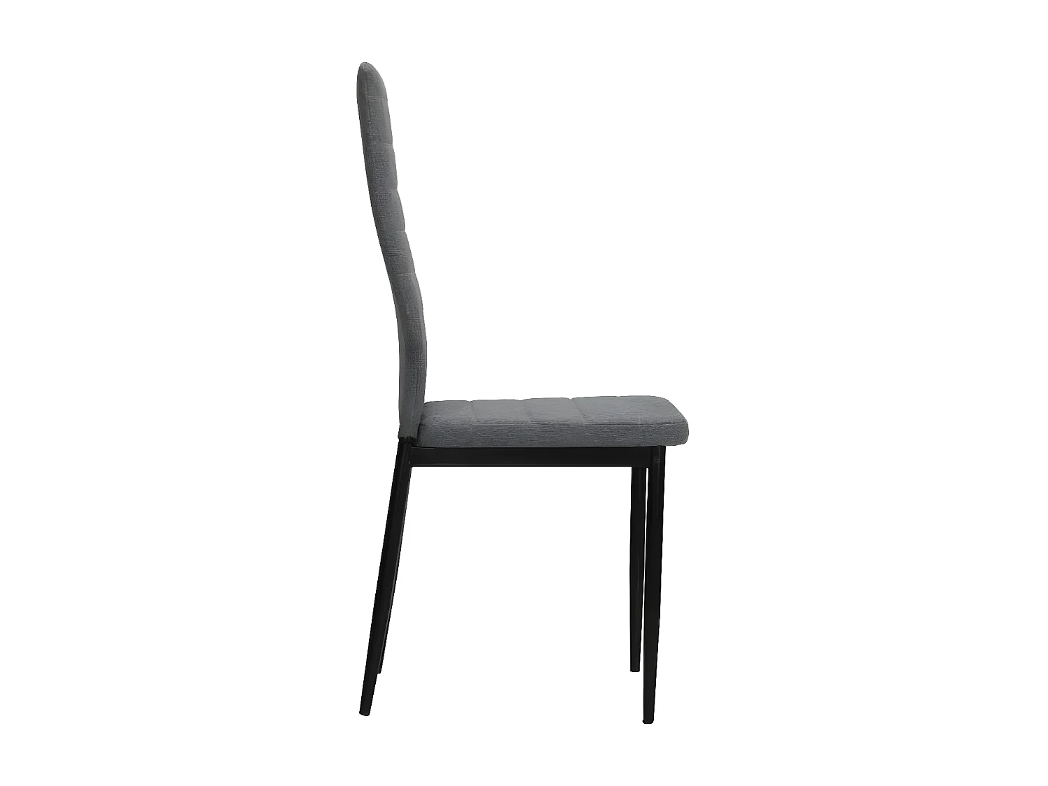 Chaise tissu gris clair et pieds métal noir Karlane - Lot de 6