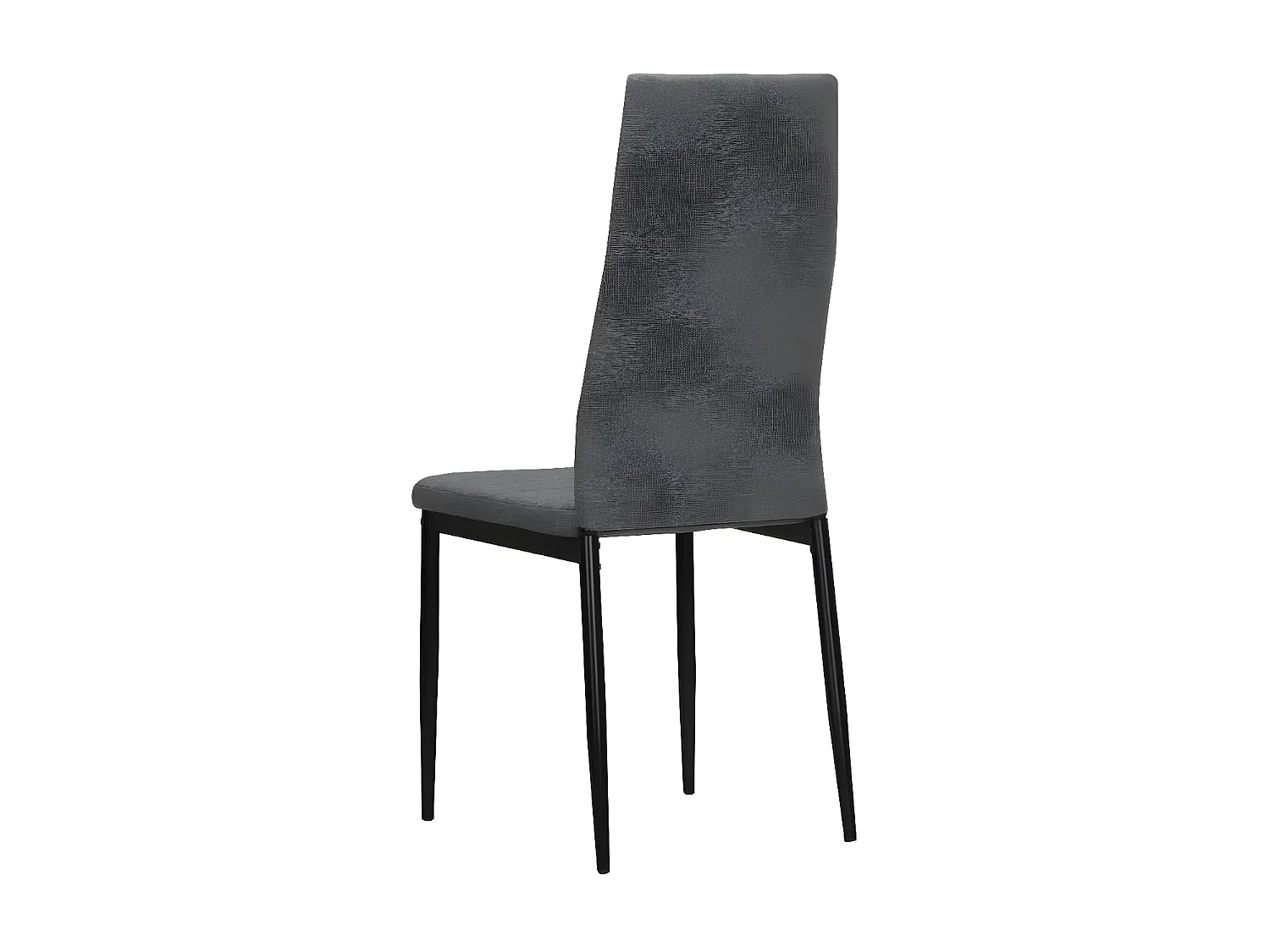 Chaise tissu gris clair et pieds métal noir Karlane - Lot de 6