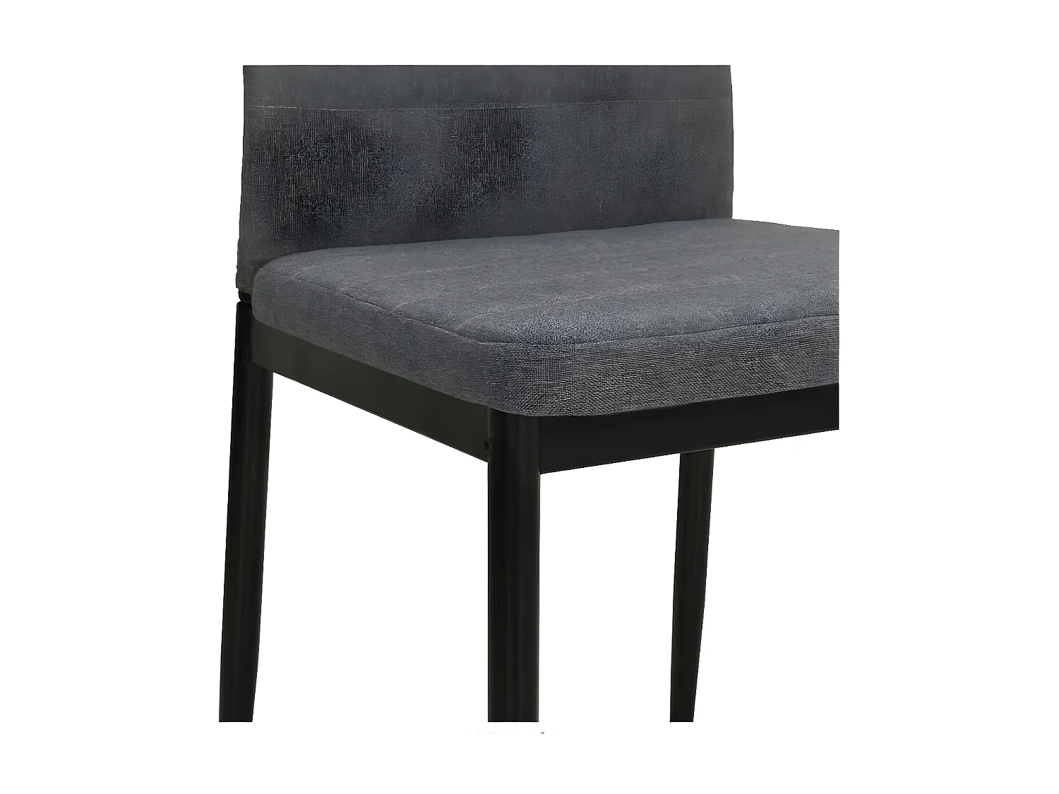 Chaise tissu gris clair et pieds métal noir Karlane - Lot de 6