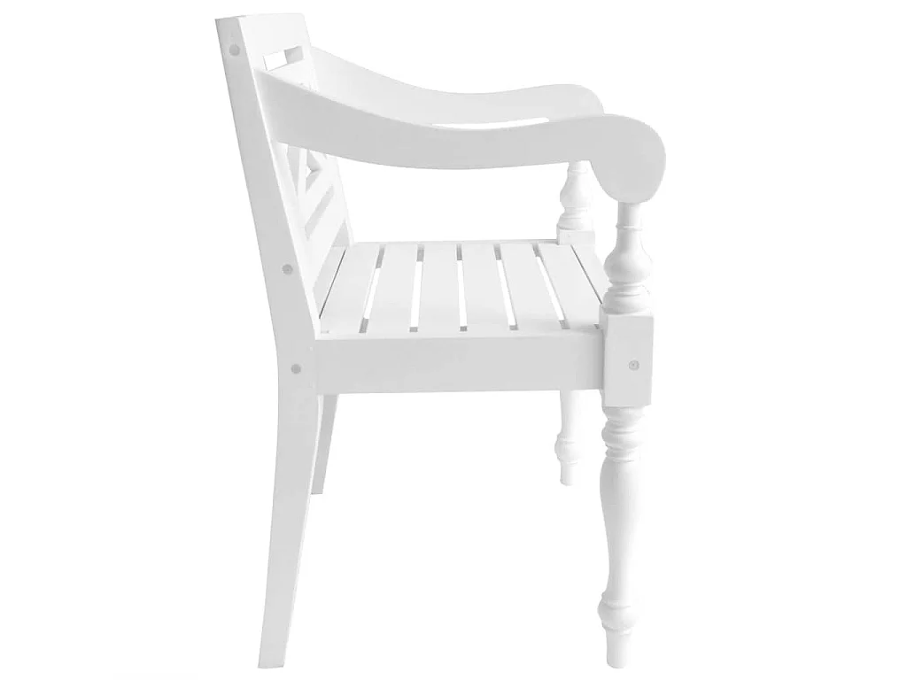 Chaise avec accoudoirs bois acajou massif blanc Gardene - Lot de 2