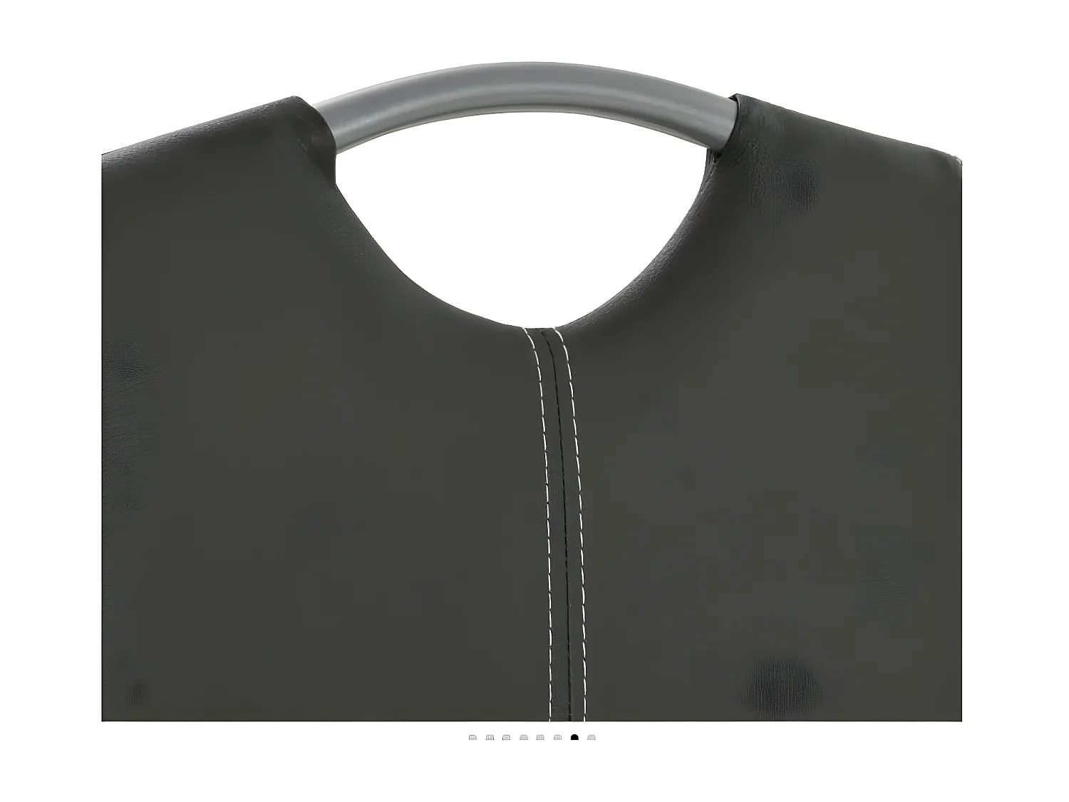 Chaise similicuir gris et pieds métal chromé Mikarelane - Lot de 6