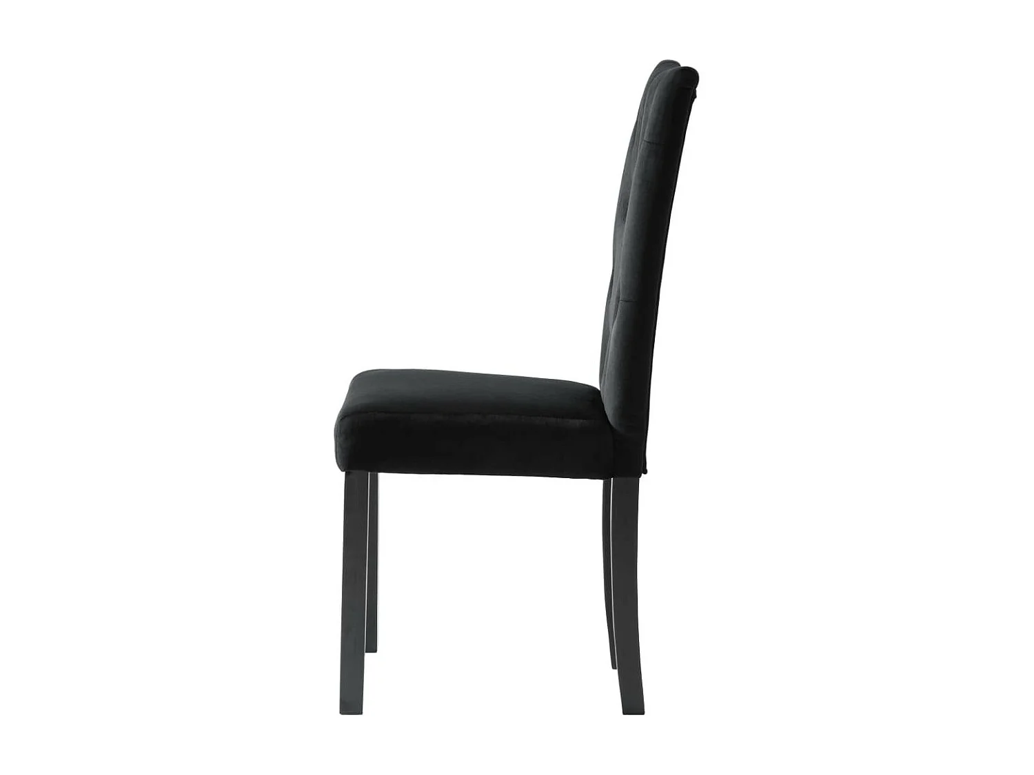 Chaise de salle à manger velours et pieds bois noir Karmen - Lot de 4