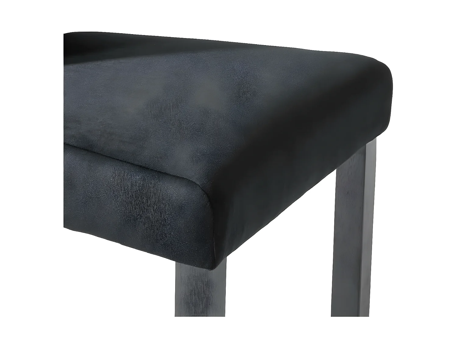 Chaise de salle à manger velours et pieds bois noir Karmen - Lot de 4