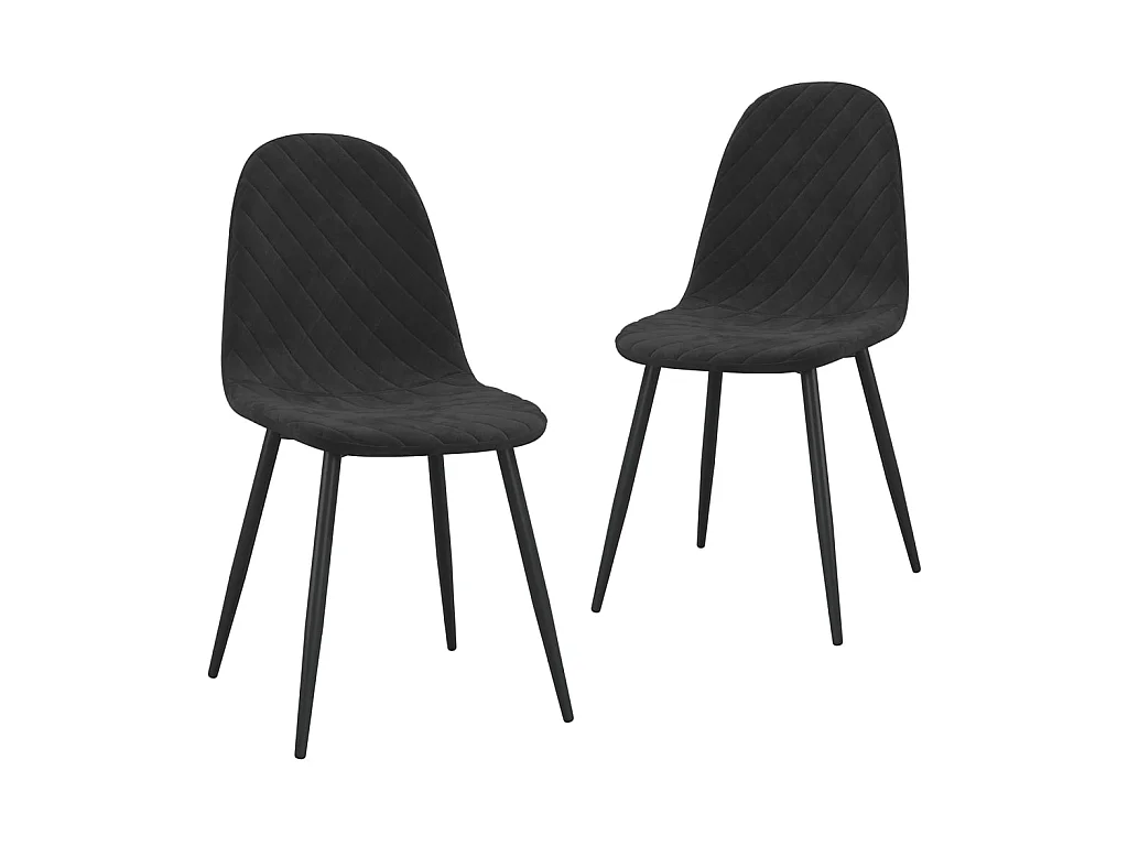 Chaise pieds métal noir et assise velours noir Skyla - Lot de 2