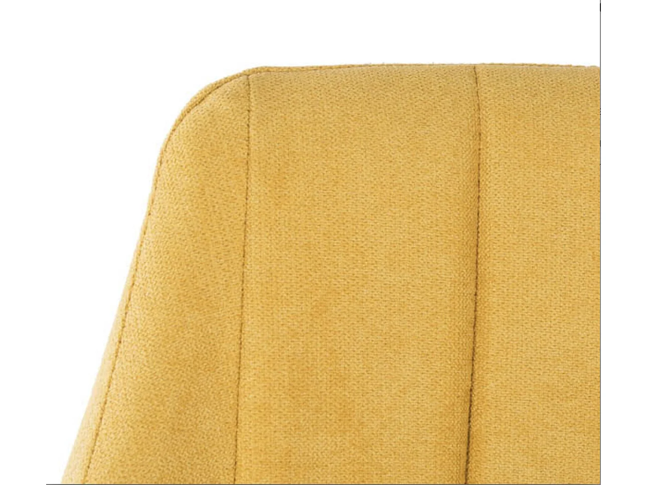 Chaise avec accoudoir tissu matelassé et acier noir Kony-Couleur Jaune curry