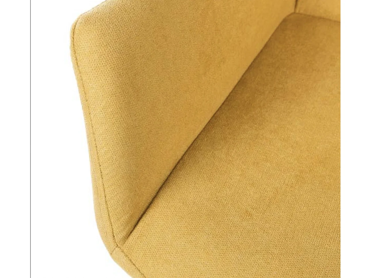 Chaise avec accoudoir tissu matelassé et acier noir Kony-Couleur Jaune curry