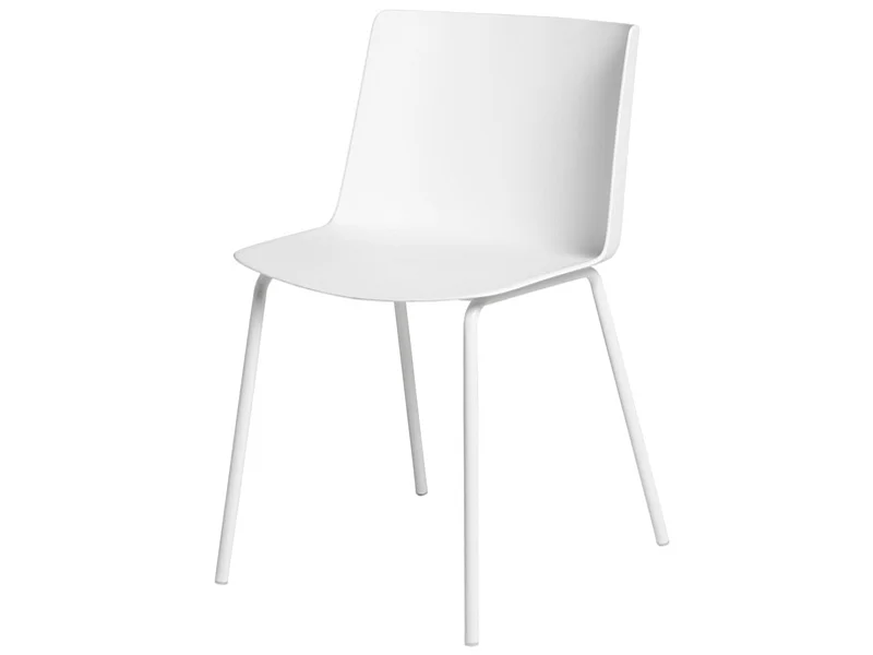 Chaise moderne en polypropylène et métal Kova-Couleur Blanc