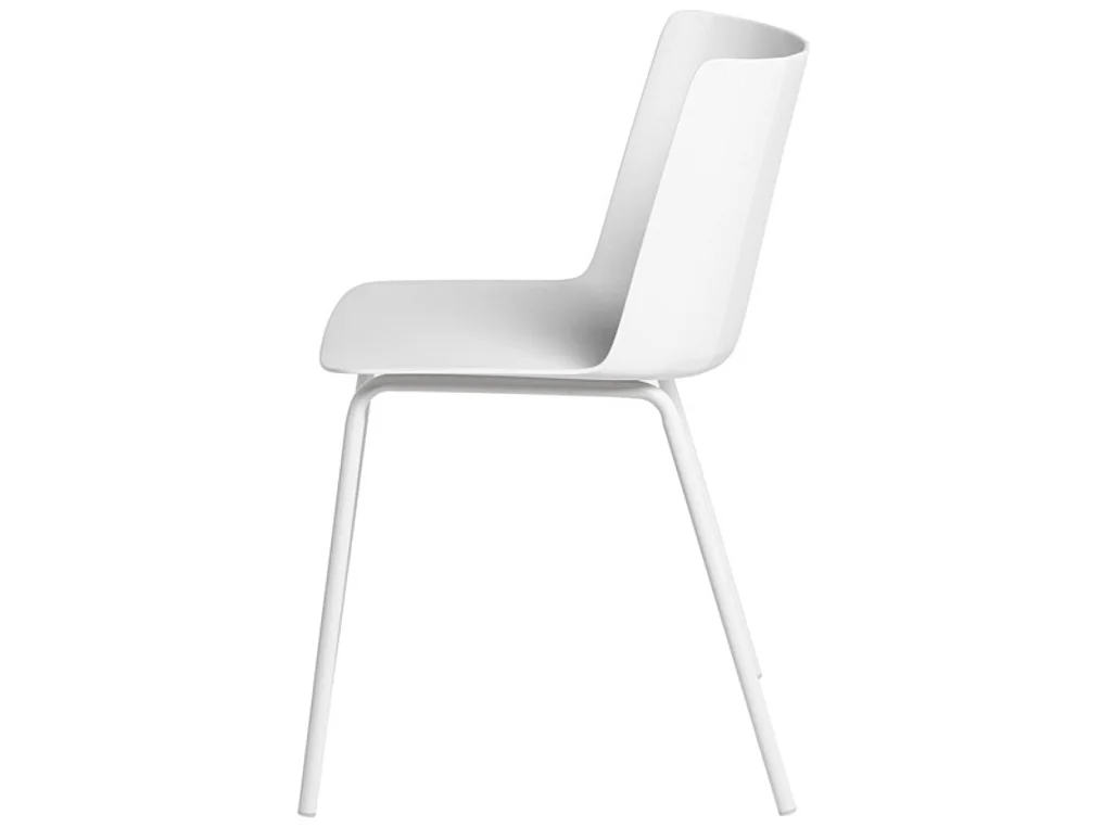 Chaise moderne en polypropylène et métal Kova-Couleur Blanc