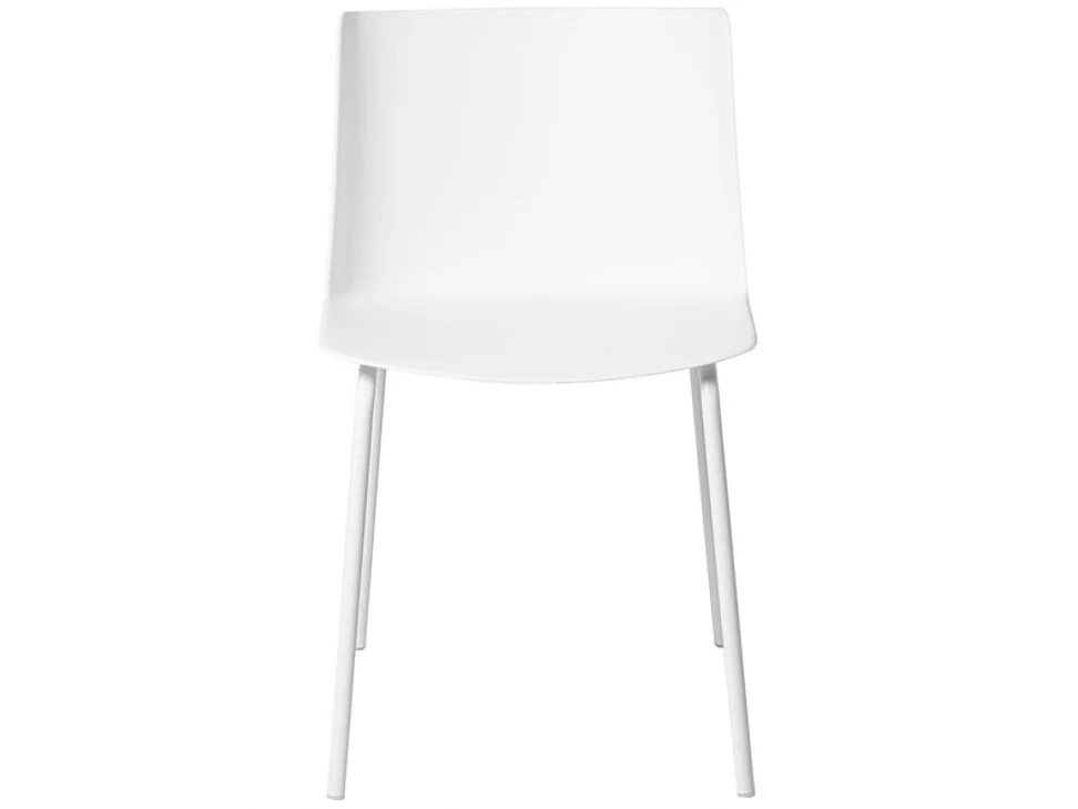 Chaise moderne en polypropylène et métal Kova-Couleur Blanc