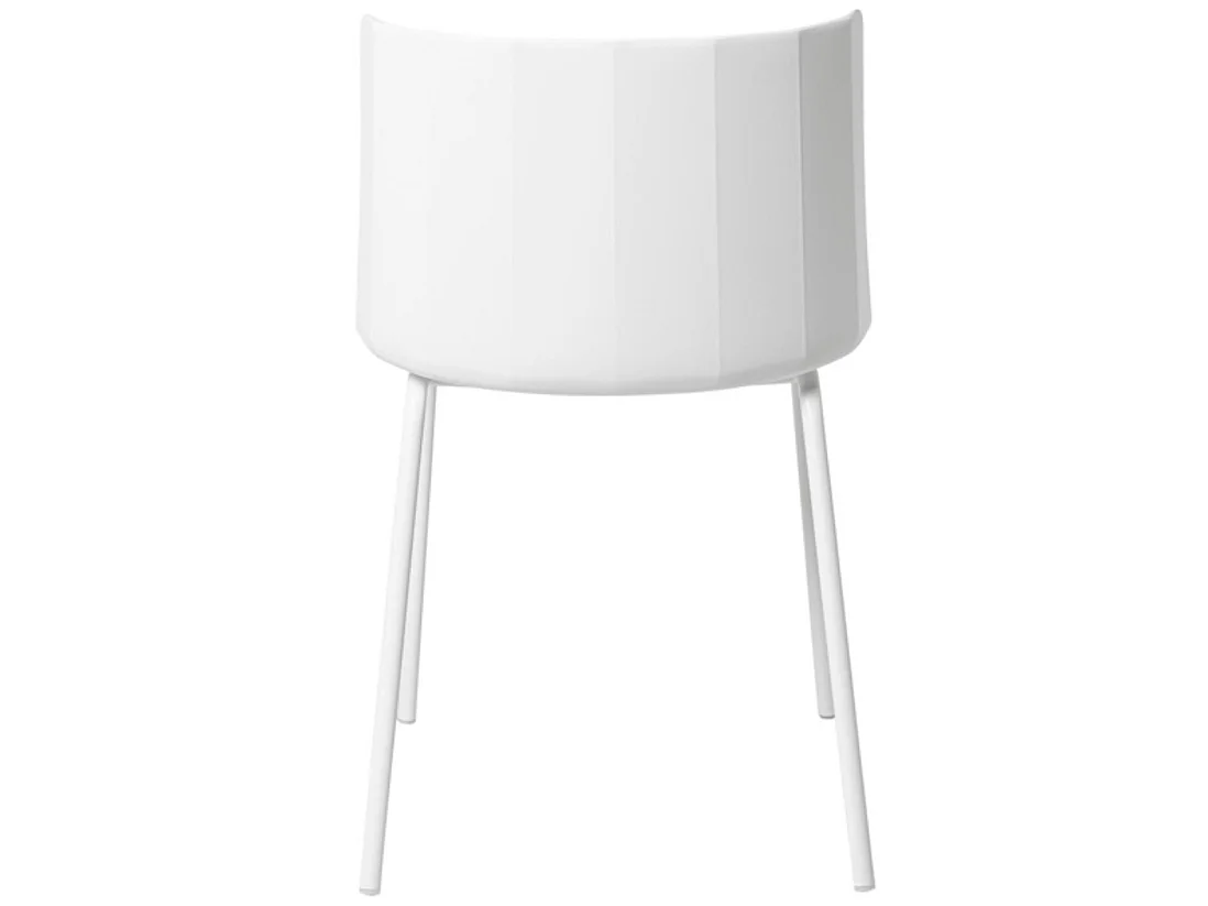 Chaise moderne en polypropylène et métal Kova-Couleur Blanc