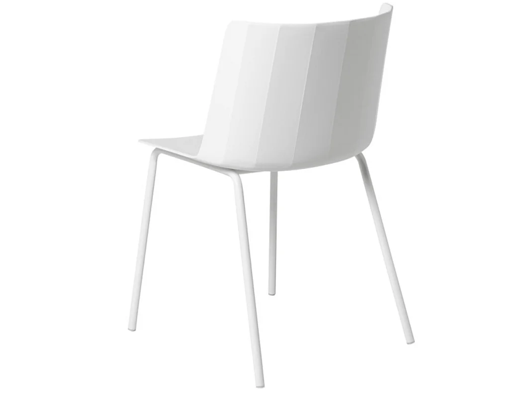 Chaise moderne en polypropylène et métal Kova-Couleur Blanc