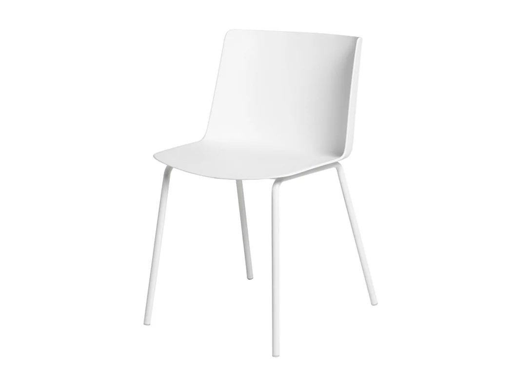 Chaise moderne en polypropylène et métal Kova-Couleur Blanc
