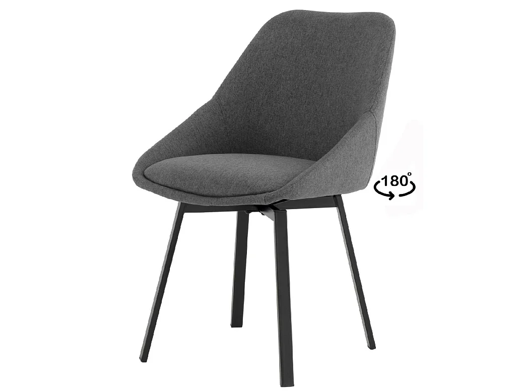 Chaise pivotante à 180º avec retour automatique Melina-Couleur Gris foncé