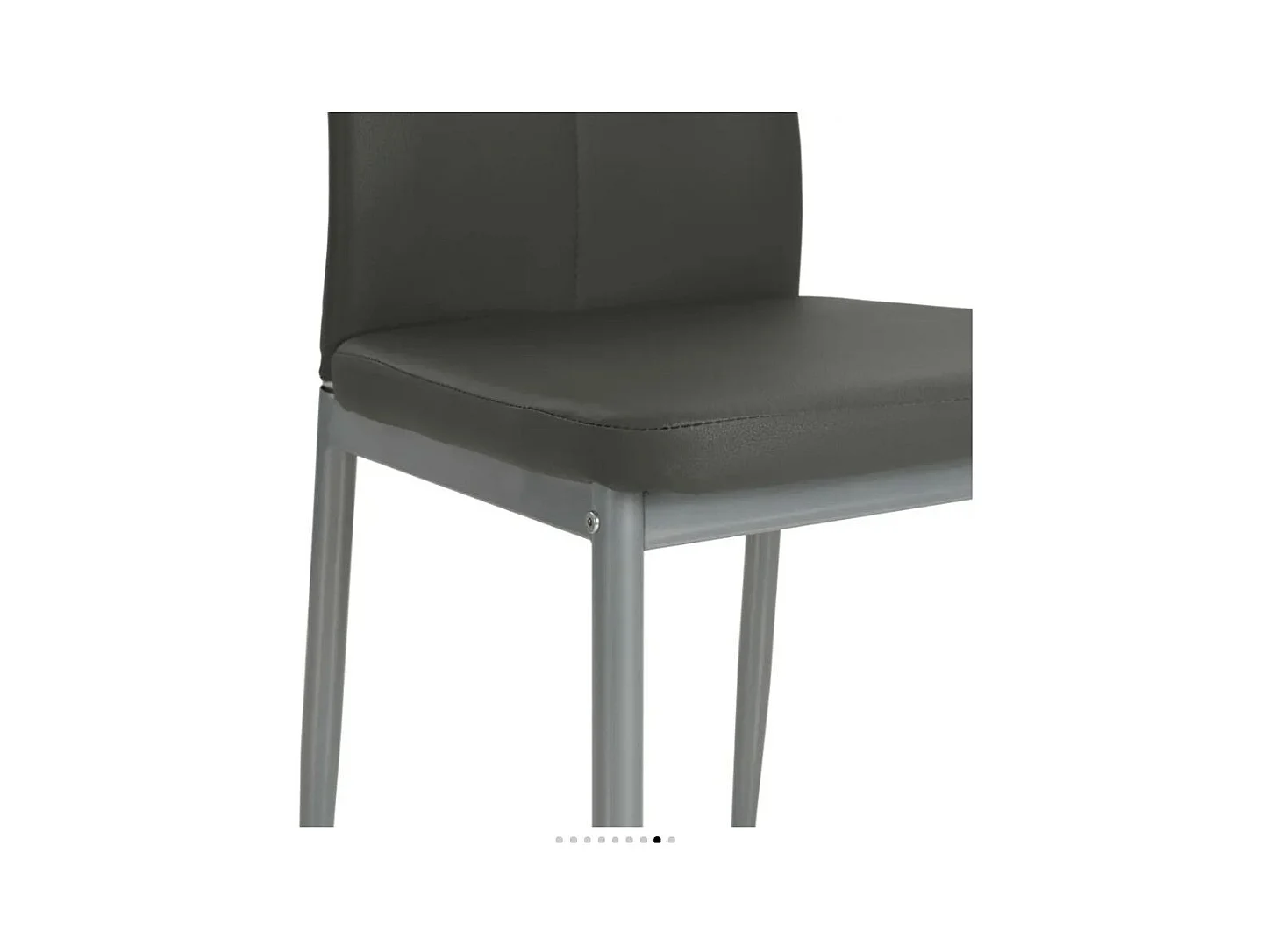 Chaise à manger similicuir gris et pieds métal noir Mikarel - Lot de 2