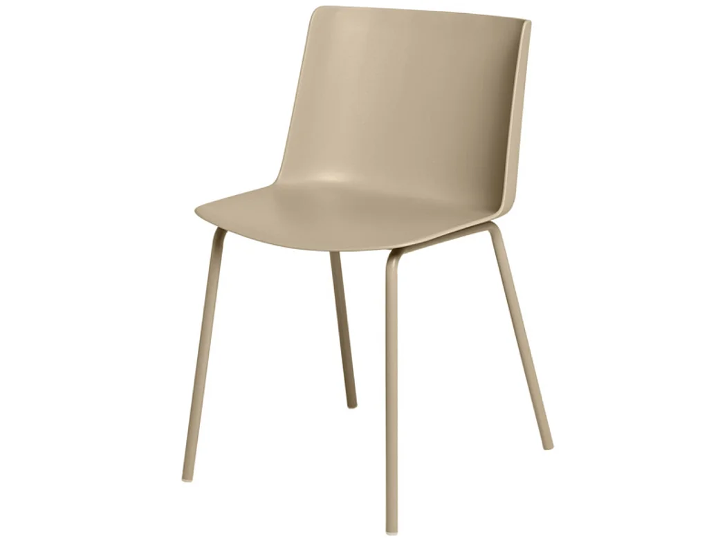 Chaise moderne en polypropylène et métal Kova-Couleur Beige