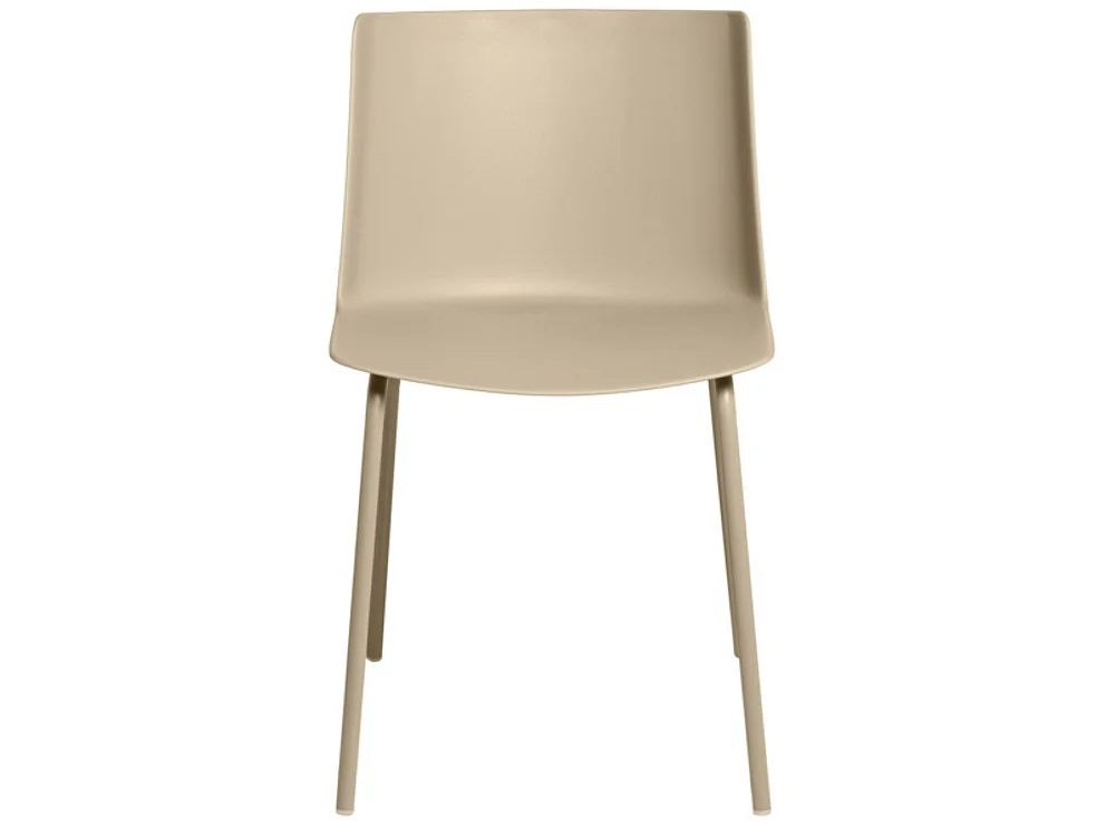 Chaise moderne en polypropylène et métal Kova-Couleur Beige