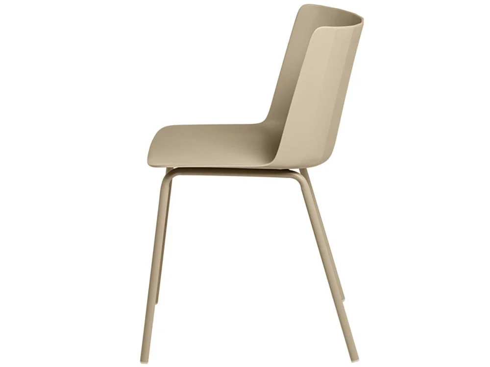 Chaise moderne en polypropylène et métal Kova-Couleur Beige