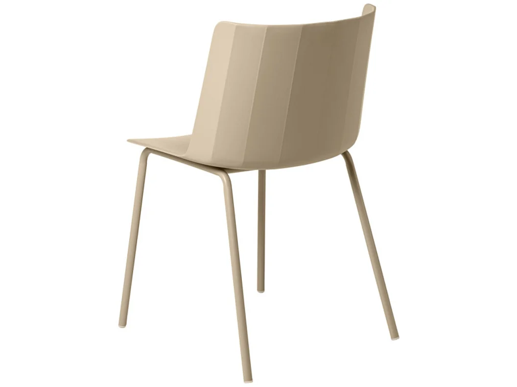 Chaise moderne en polypropylène et métal Kova-Couleur Beige