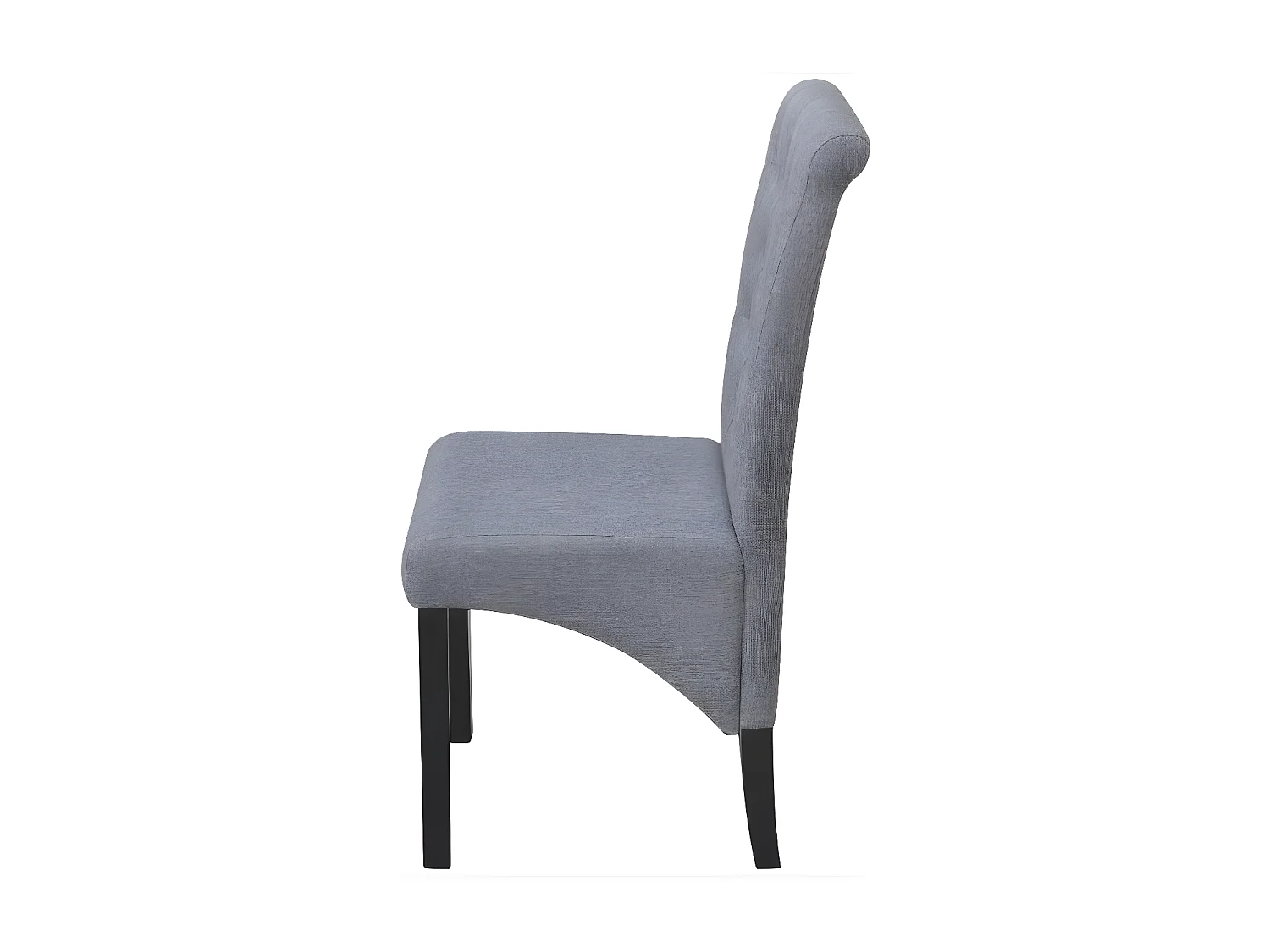 Chaise capitonnée lin gris clair et pieds bois massif Cériam - Lot de 2