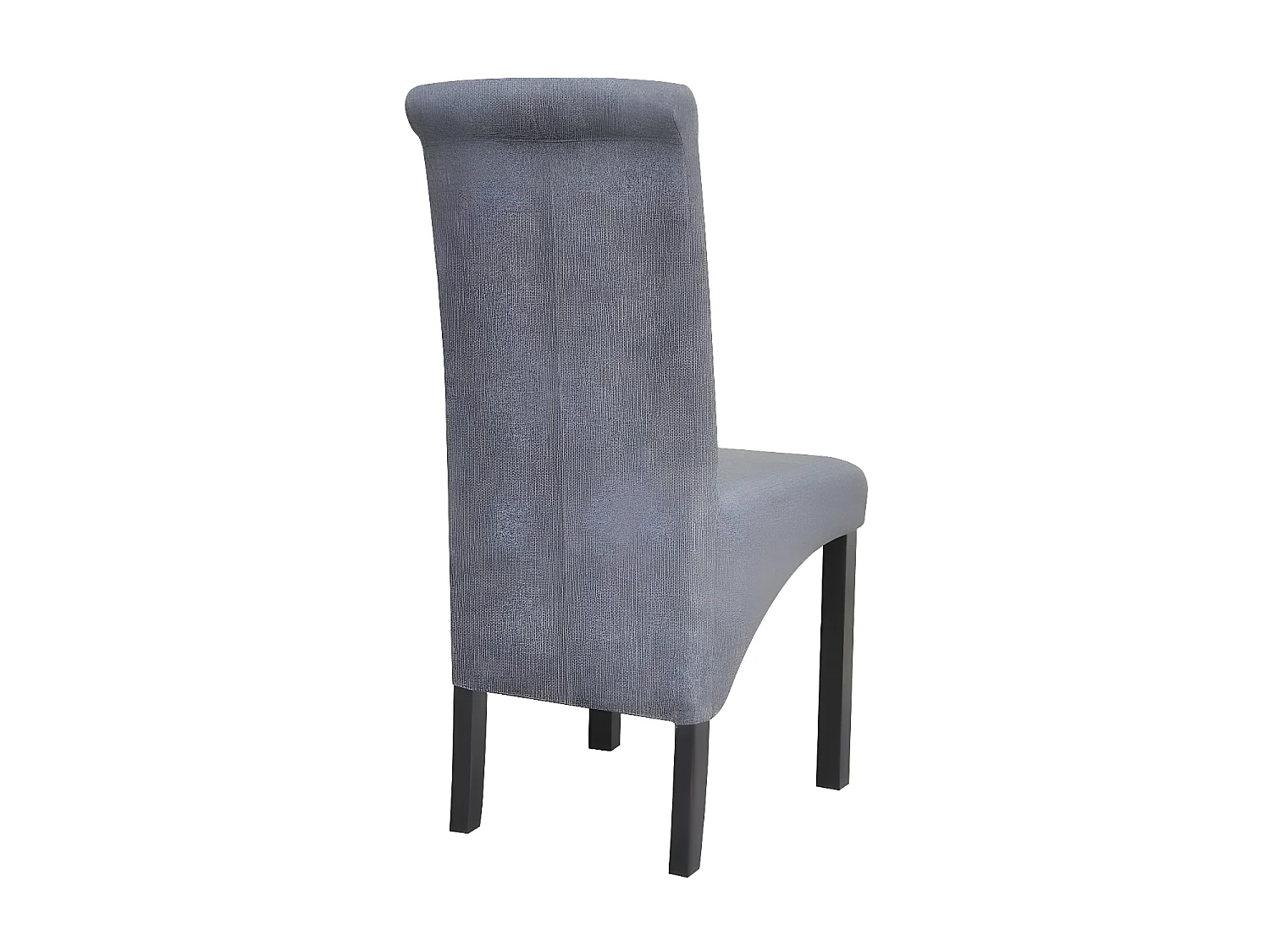 Chaise capitonnée lin gris clair et pieds bois massif Cériam - Lot de 2