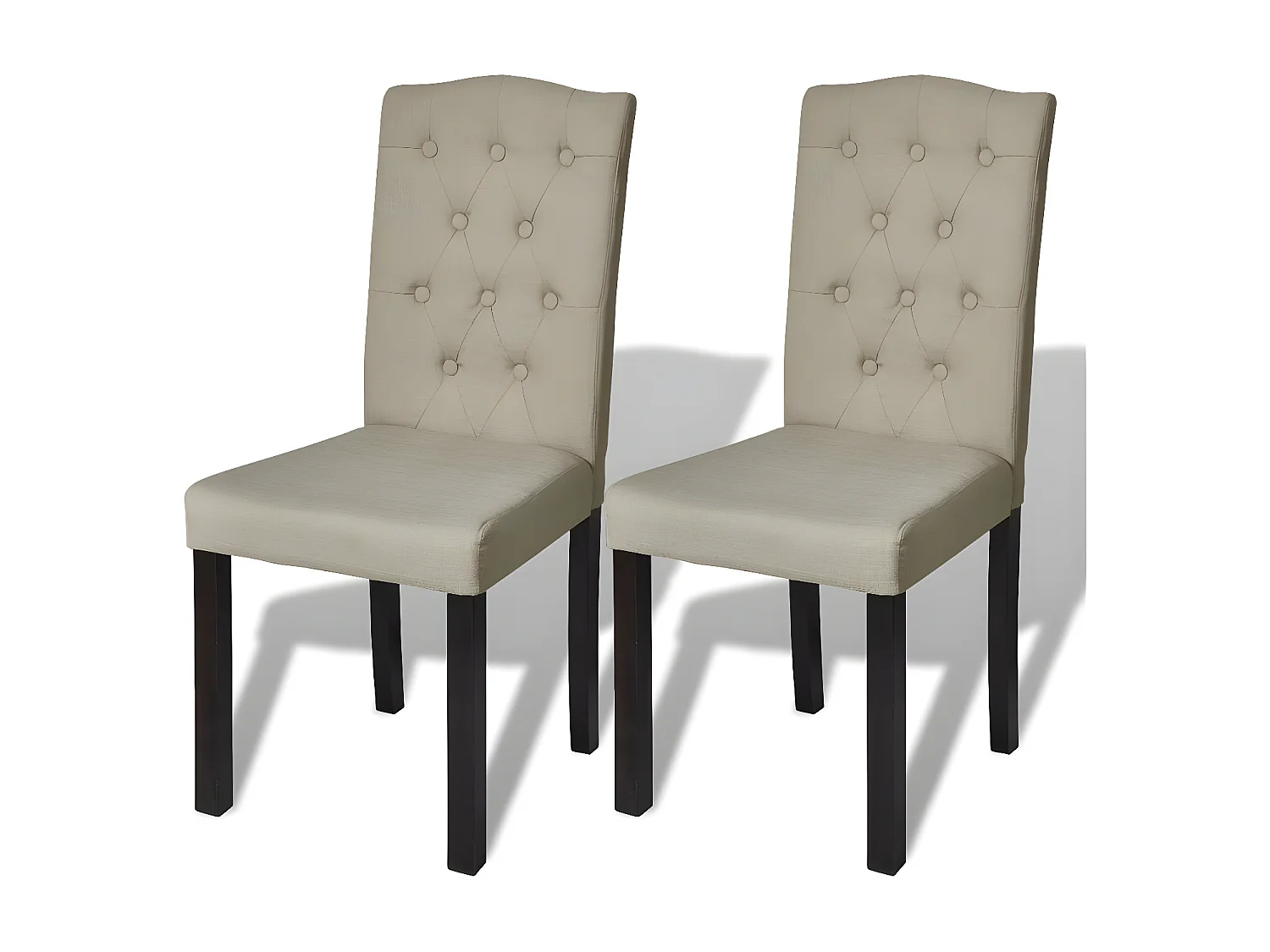 Eetkamerstoelen 2 st stof camel