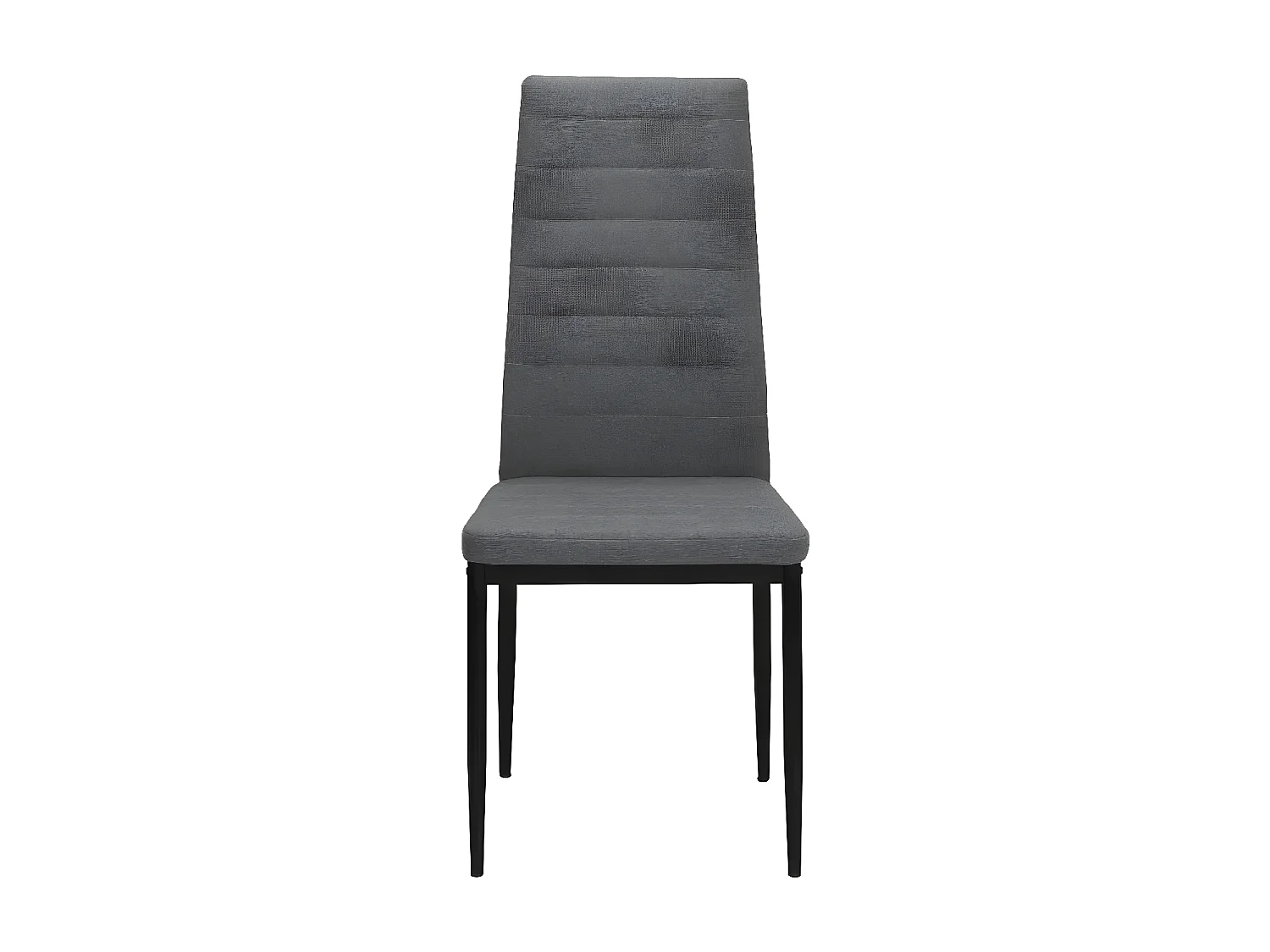 Chaise tissu gris clair et pieds métal noir Karlane - Lot de 2