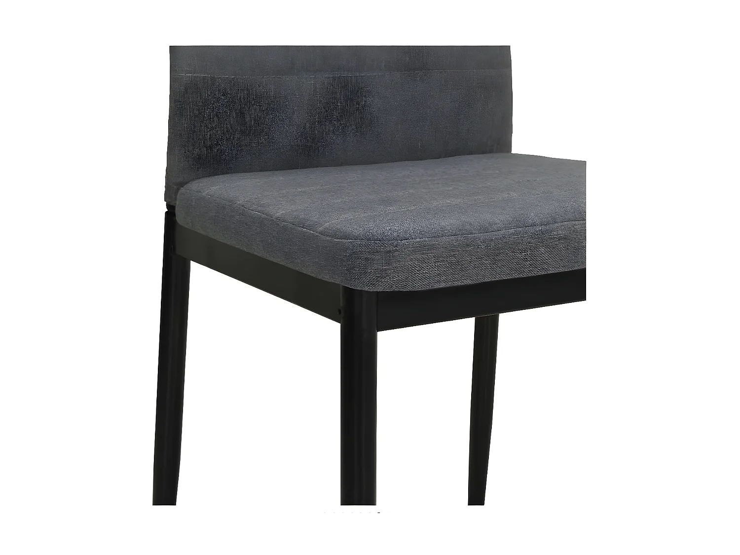 Chaise tissu gris clair et pieds métal noir Karlane - Lot de 2
