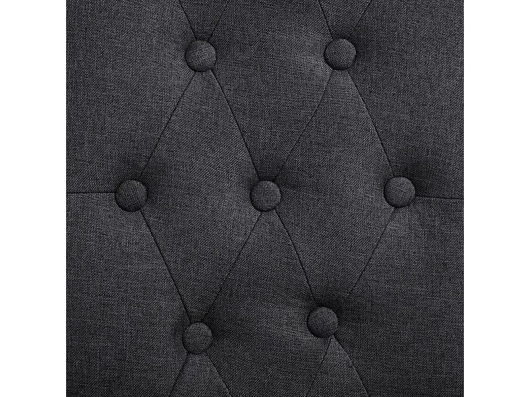 Chaise capitonnée tissu gris foncé et bois noir Neta - Lot de 2