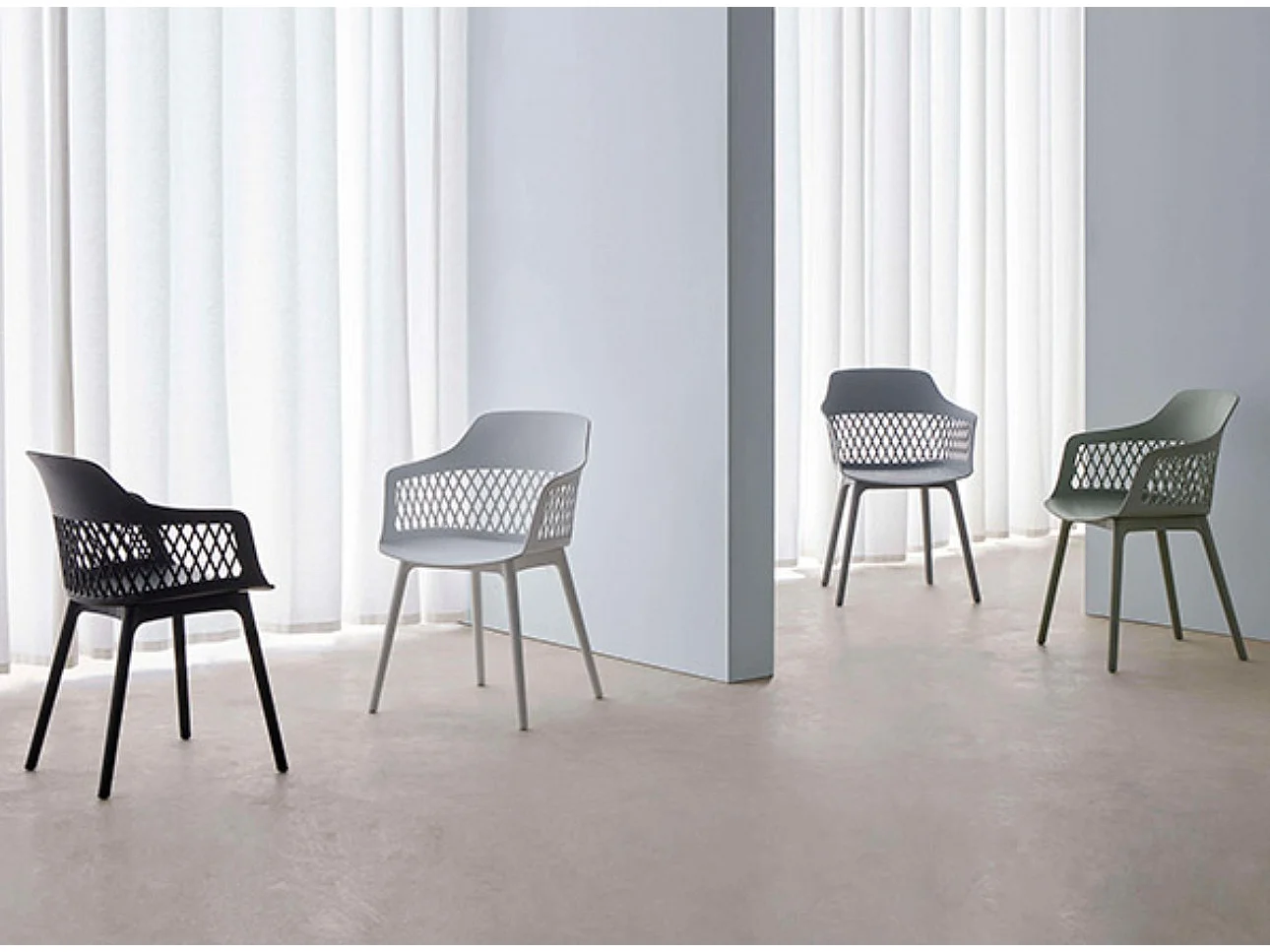Chaises en polypropylène Kadena-Noir