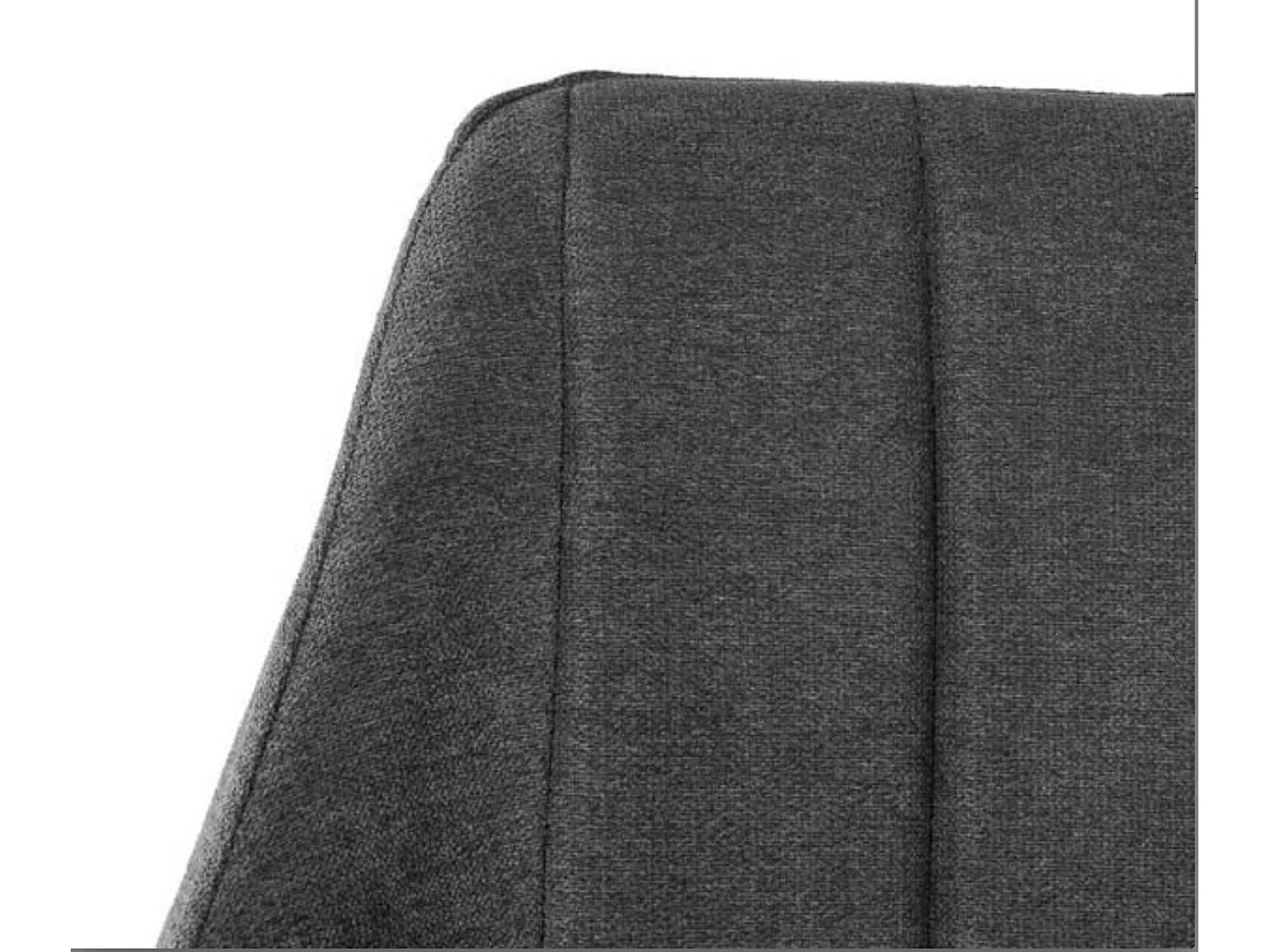 Chaise avec accoudoir tissu matelassé et acier noir Kony-Couleur Gris foncé