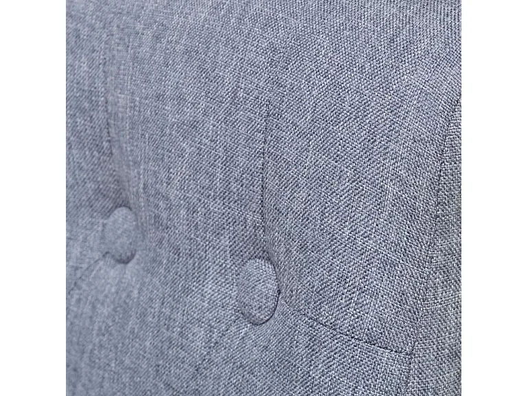 Chaise capitonnée tissu gris clair et bois noir Neta - Lot de 4