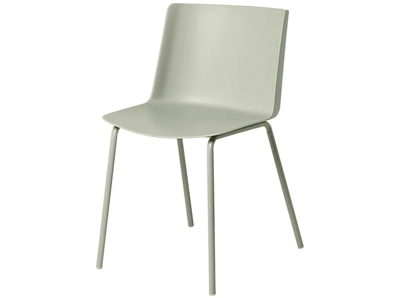 Chaise moderne en polypropylène et métal Kova-Couleur Vert amande